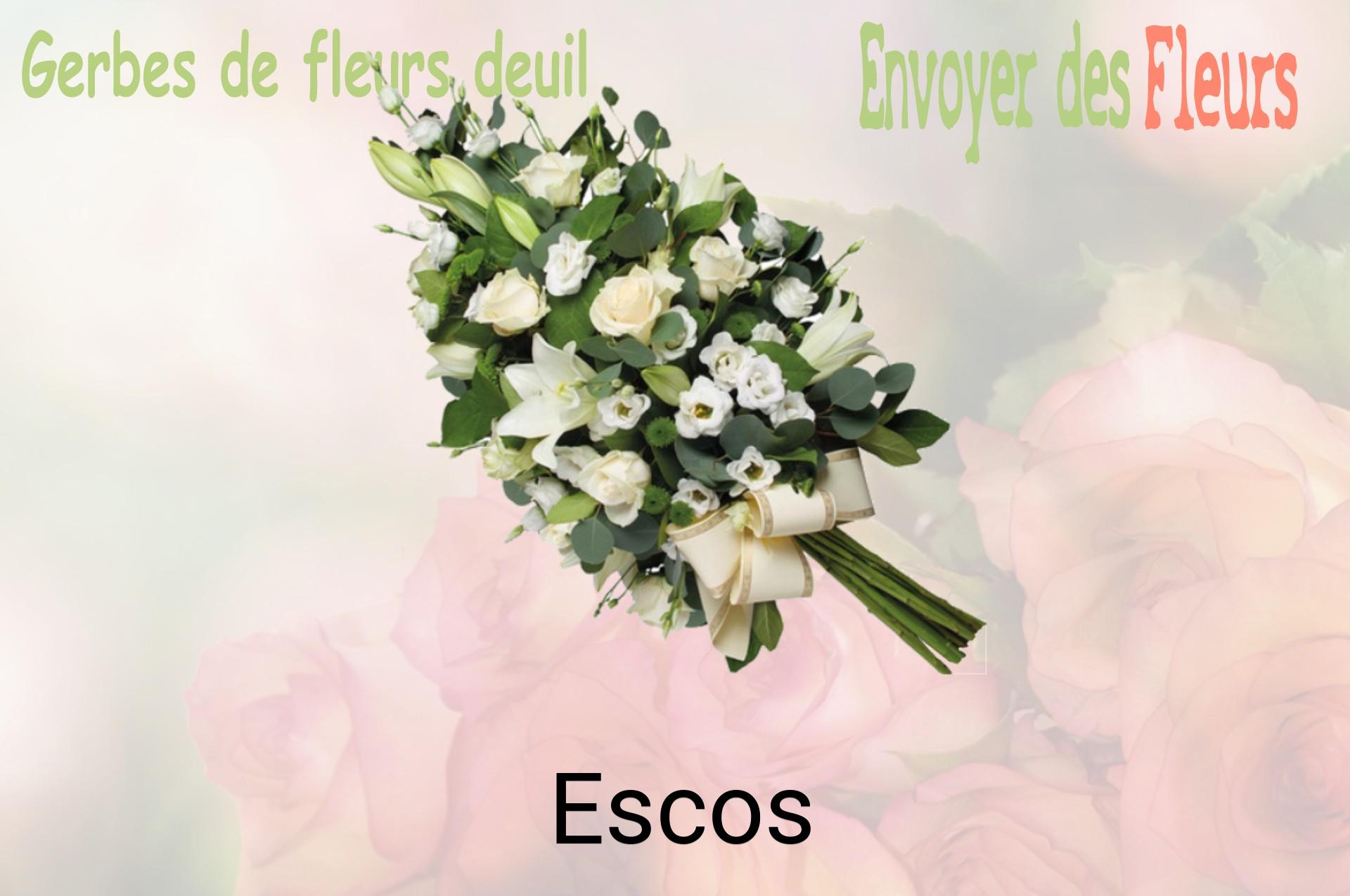 Gerbe de fleurs de deuil livrée à Escos